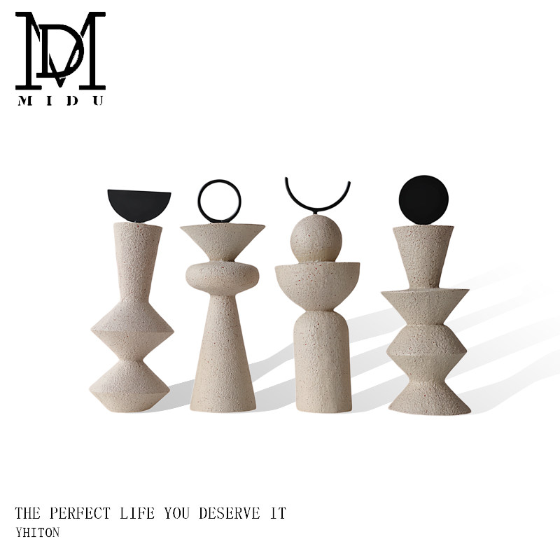 现代简约抽象几何树脂摆件