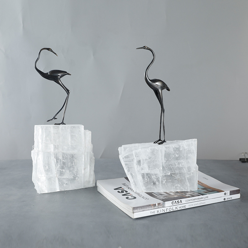 金属晶石装饰摆件新中式客厅软装