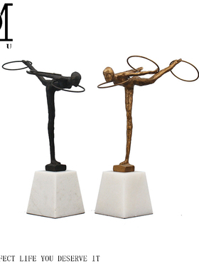 北欧中式金属现代简约体操人物创意个性客厅卧室装饰品雕塑小摆件