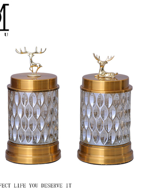 欧式透明陶瓷盖玻璃罐糖果罐创意婚庆装饰瓶摆件厨房杂粮储物罐瓶