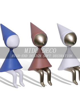 树脂装饰现代客厅帽子女孩