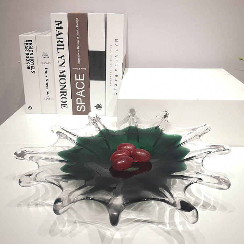 玻璃果盘摆件欧式茶几样板间软装
