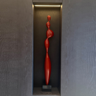 现代轻奢细长型壁龛摆件样板房高级感客厅玄关落地瘦高款 简约雕塑