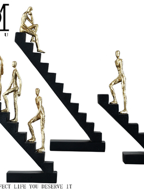 轻奢风阶梯前台样板间软装饰品