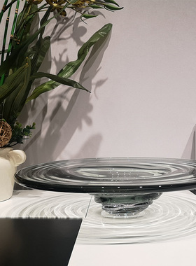 琉璃果盘托盘现代茶风样板间摆件