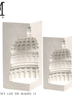 欧式水泥建筑模型摆件北欧创意家居装饰桌面玄关客厅酒柜家居摆设