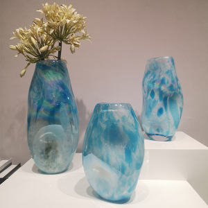 轻奢琉璃餐桌软装插花摆件