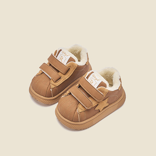 子 1一3岁雪地靴女婴儿男学步鞋 乖脚童宝宝棉鞋 加绒保暖英伦风冬季