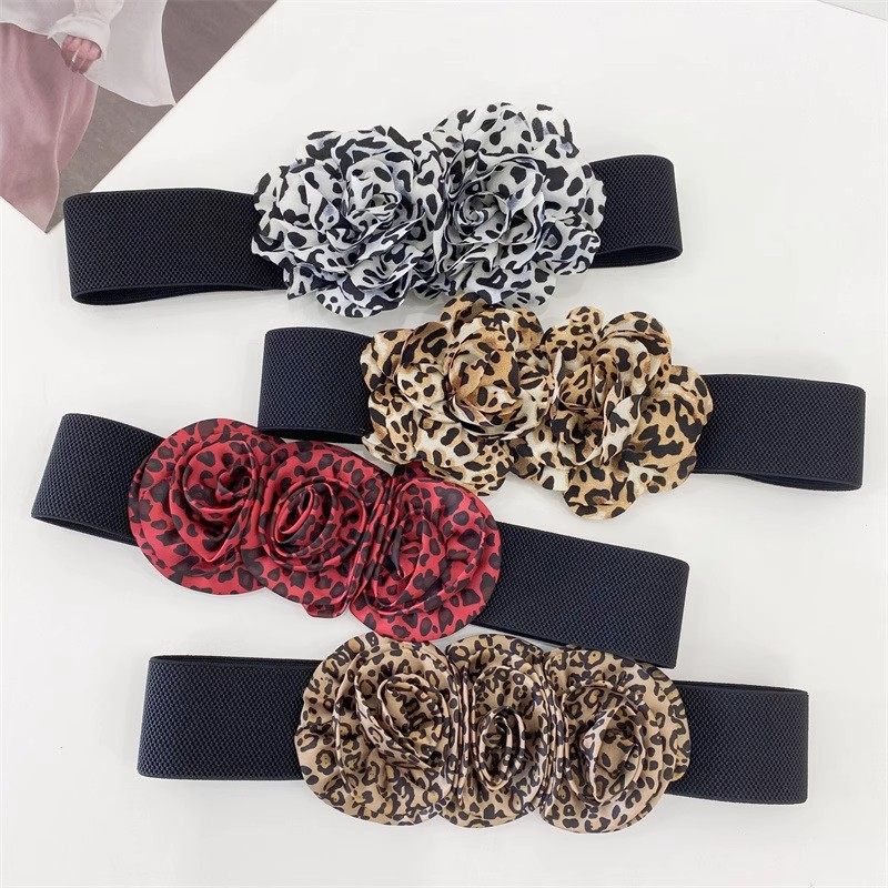 女士时尚弹力花朵羽绒服收腰带