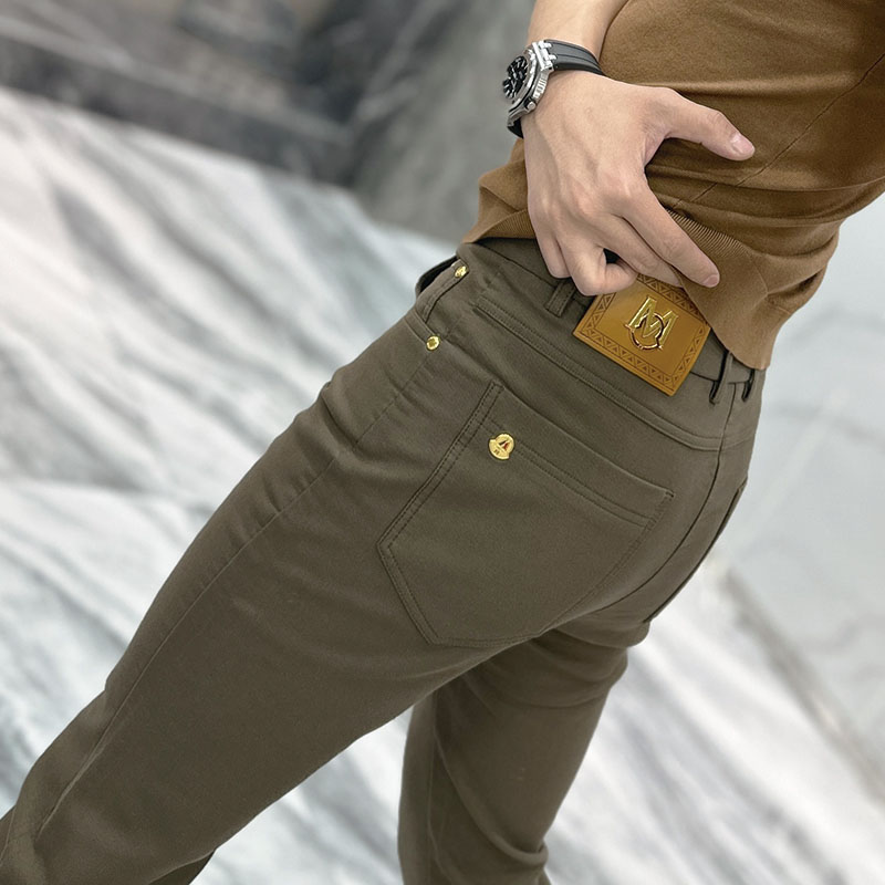 休闲裤男2025新款秋冬商务西裤百搭潮流净版斜纹牛仔韩版小脚裤男