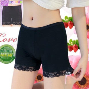 防走光三分打底裤 女纯棉档胖mm蕾丝安全裤 莫代尔 肥婆平脚内裤 大码