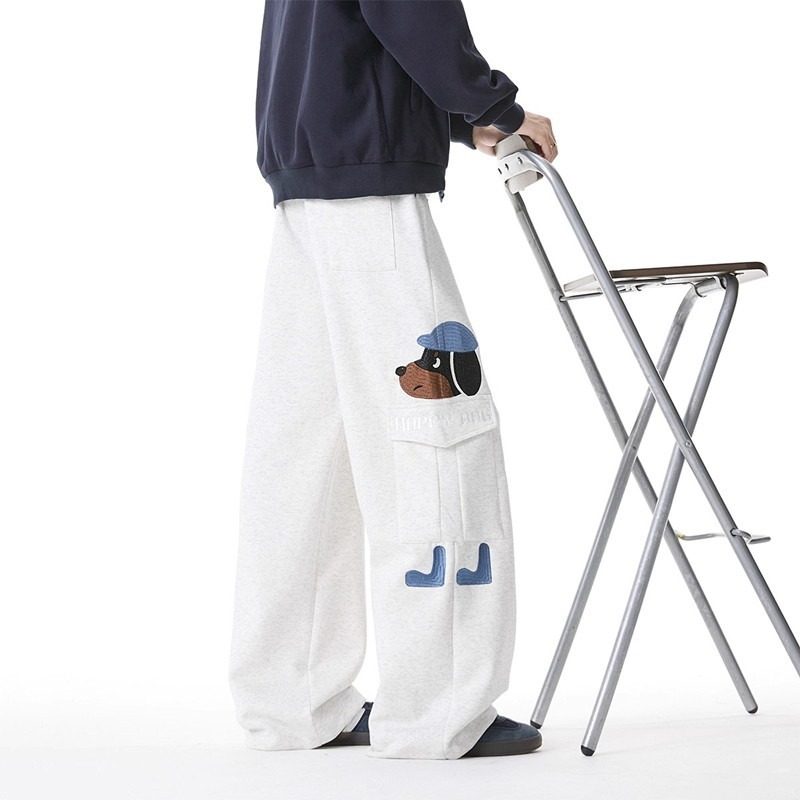 美式小狗刺绣卫裤秋季男覆古多口袋休闲裤高街百搭抽绳宽松运动裤,男装,休闲裤,淘宝优惠券,粉丝福利购,淘宝优惠卷