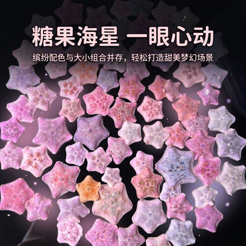 海燕海星小宠物海缸活体动物派大星迷你海洋生物清洁水母活物粉色