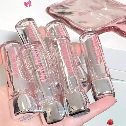 pinkbear皮可熊糖光水精华口红固体唇蜜s04皮克熊不沾杯唇釉s05女