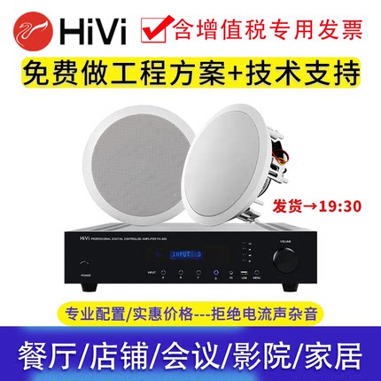 Hivi/惠威 VX5-C/VX6-C同轴天花吊吸顶喇叭音箱背景音乐会议音响8