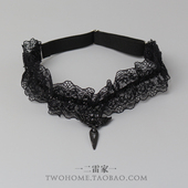 哥特甜酷暗黑白蕾丝朋克风十字架吊袜带洛丽塔腿环cosplay腿饰品