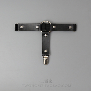 原宿朋克PU皮质腿圈简约可调节亚比腿环吊袜带袜夹大腿绑带女配饰