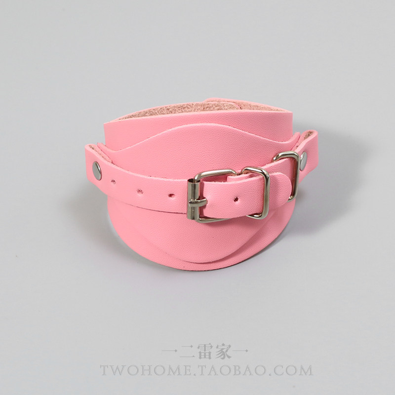 亚文化朋克手环双层pu皮手镯手链简约街舞街拍粉色腕带