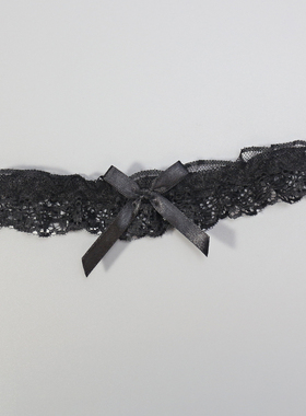 黑色腿圈蝴蝶结镂空蕾丝边大腿环cosplay漫展表演腿套Lolita配饰