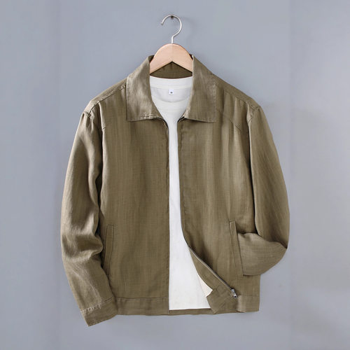 天丝亚麻男士休闲夹克外套