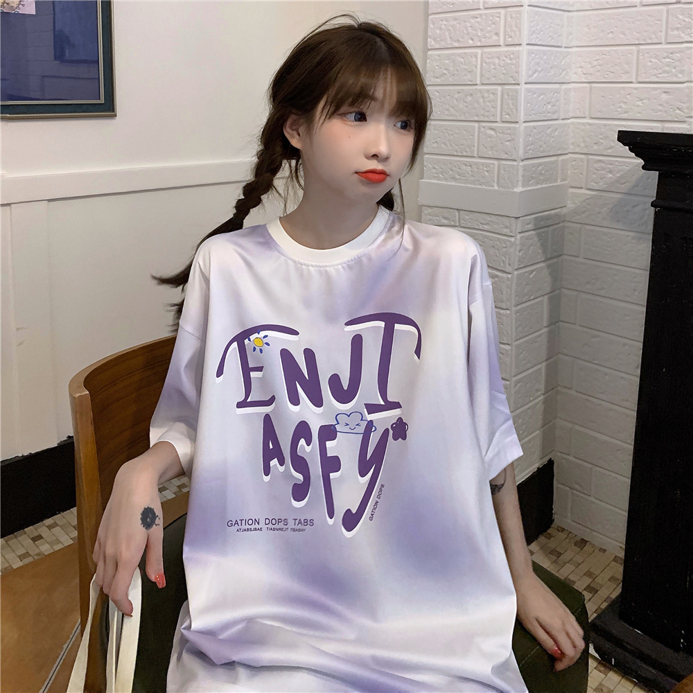實拍 扎染T恤女短袖寬鬆韓版ins潮網紅港風上衣