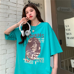 Original live shot loose short sleeve T-shirt for women