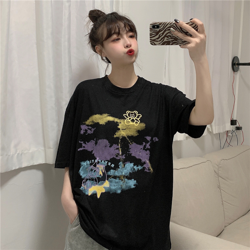 Real shot short sleeve T-shirt girl