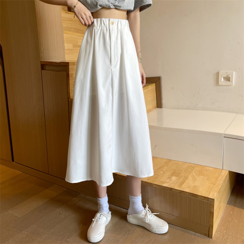 Women's 2022 new loose high waist medium length A-shaped fluffy umbrella skirt