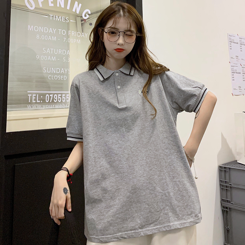 實拍  polo衫短袖t恤女