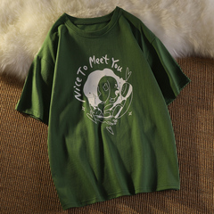 實拍原創 純棉短袖t恤女寬鬆韓版ins潮日系可鹽可甜半袖上衣