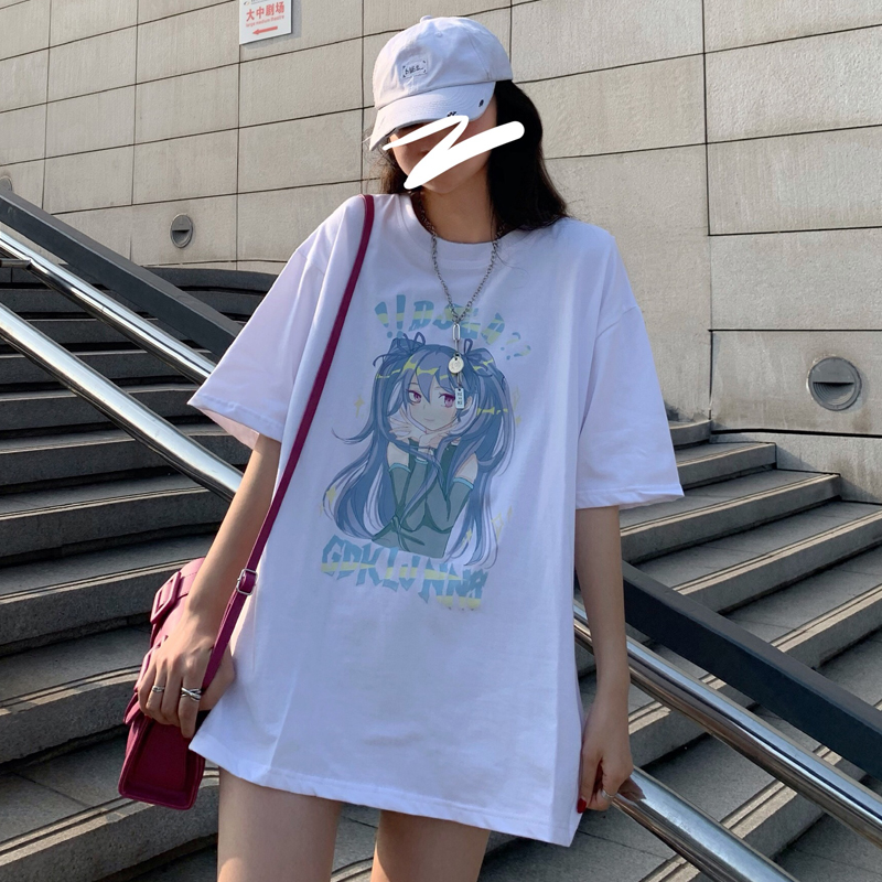 實拍 純棉二次元卡通短袖T恤女