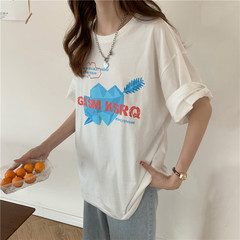 Original live shot loose short sleeve T-shirt for women