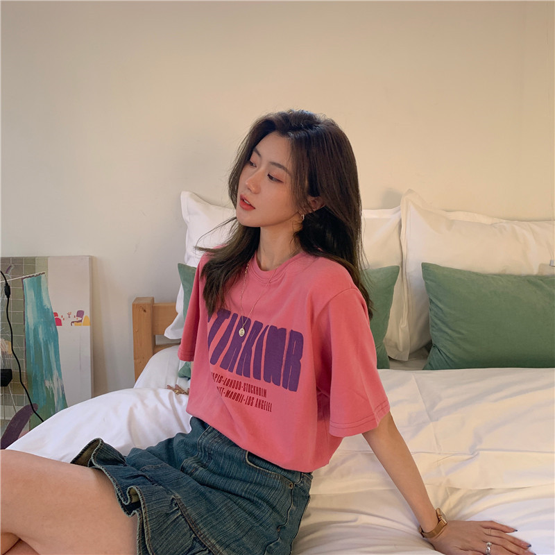 New letter loose print short sleeve T-shirt