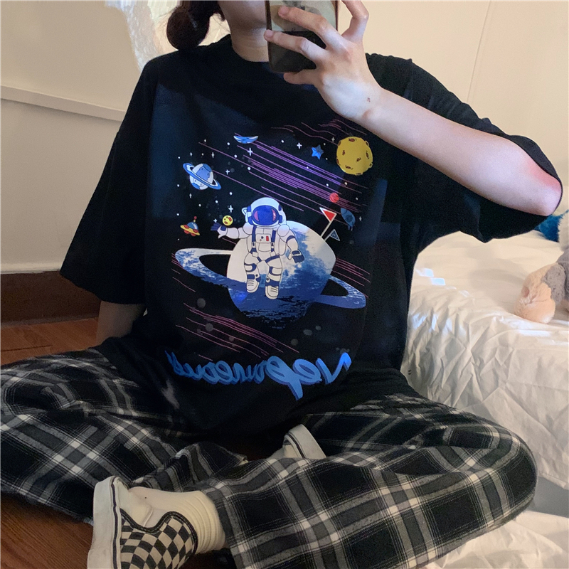 Real shot loose short sleeve T-shirt