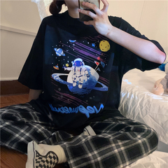 Real shot loose short sleeve T-shirt