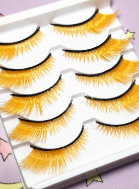 NKの小铺|明黄色假睫毛|金色浓密夸张上睫|舞台COS演出妆|LOLITA