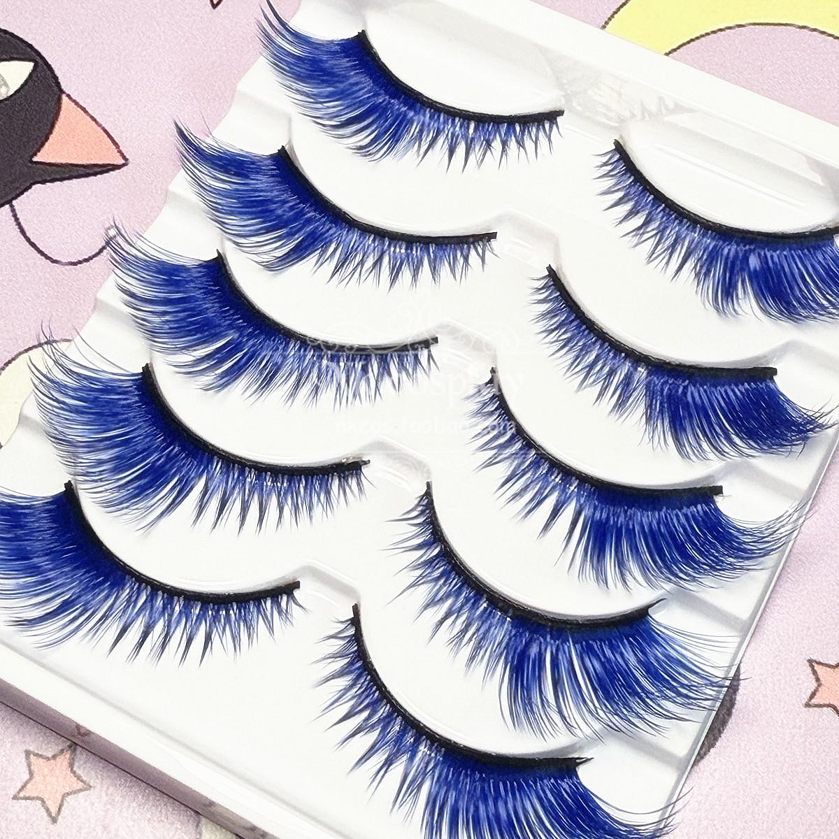 彩色蓝色魔女系8D彩色假睫毛