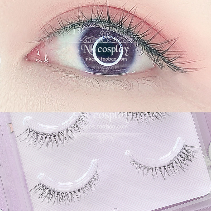 NKの小铺新工艺!4D细梗层次开花自然眼尾拉长飞扬清新交叉假睫毛