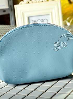 H2O/水芝澳蓝色化妆包 旅行装随身小包 贝壳手拿包革面化妆包