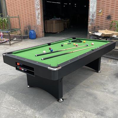 新款8尺经典黑色折叠台球桌成人室内家用型桌球台2合1 Pool table