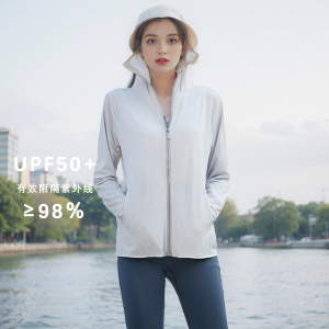 冰丝防晒衣女长袖防紫外线透气夏季户外练车骑车防晒服连帽upf50+