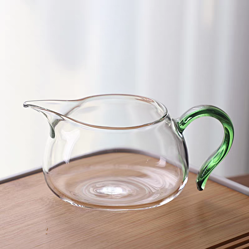带把玻璃公道杯防烫家用大号茶海耐热加厚透明倒茶杯功夫茶具配件