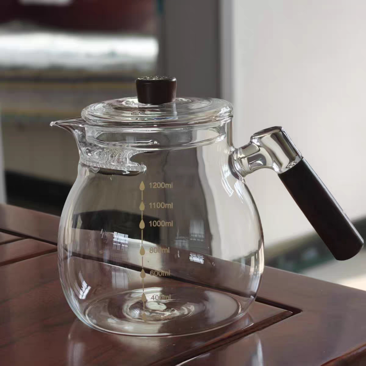 高硼硅玻璃月牙公道杯过滤茶壶茶漏一体茶水分离豪华玻璃月牙公杯图片