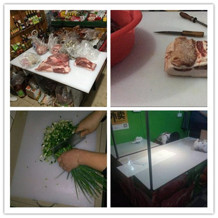 定制猪肉台剁骨PP板硬切菜板无毒抗菌PP塑料胶板白色耐磨斩骨砧板