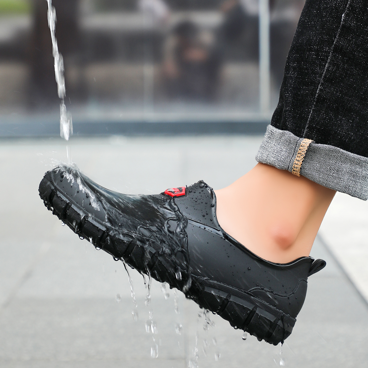 防水鞋男雨鞋男雨靴浅口