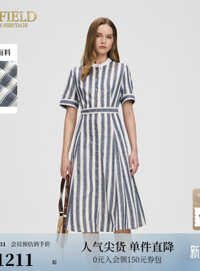 【亚麻老钱风】Scofield女装优雅条纹连衣裙淡人穿搭