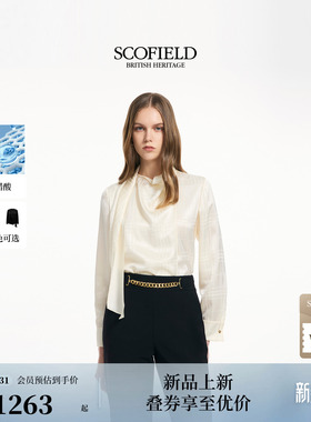 【醋酸】Scofield女装都市醋酸提花衬衫披肩飘带2026春季新品