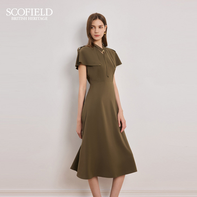Scofield飘带设计感披肩连衣裙