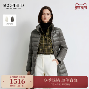 【远红外发热+90%鹅绒】Scofield女装亮面排骨羽绒服2025冬季新品