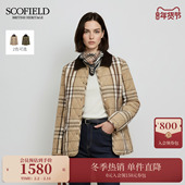 Scofield女英伦风格 远红外发热 纹棉服灯芯绒翻领2025秋冬新品